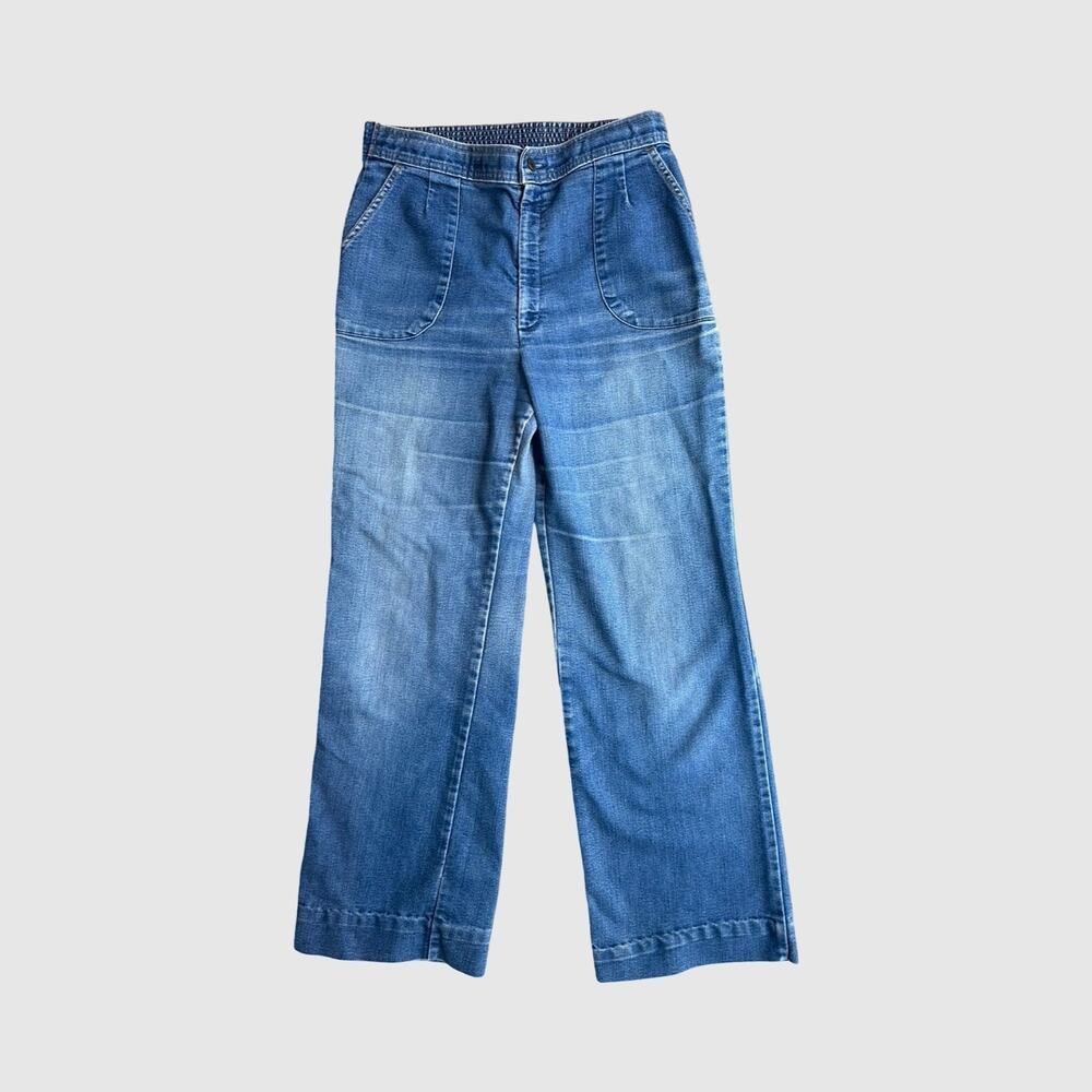 Vintage 70s Levi’s Orange Tab Sailor High Rise Wide Leg Patch Pocket Denim Pants